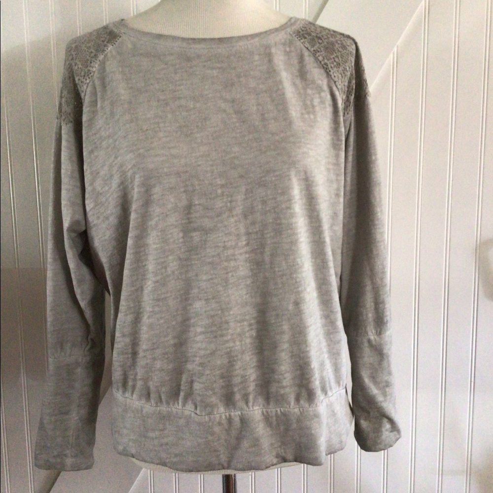 DKNY Gray Jersey Crewneck Top/Sweater